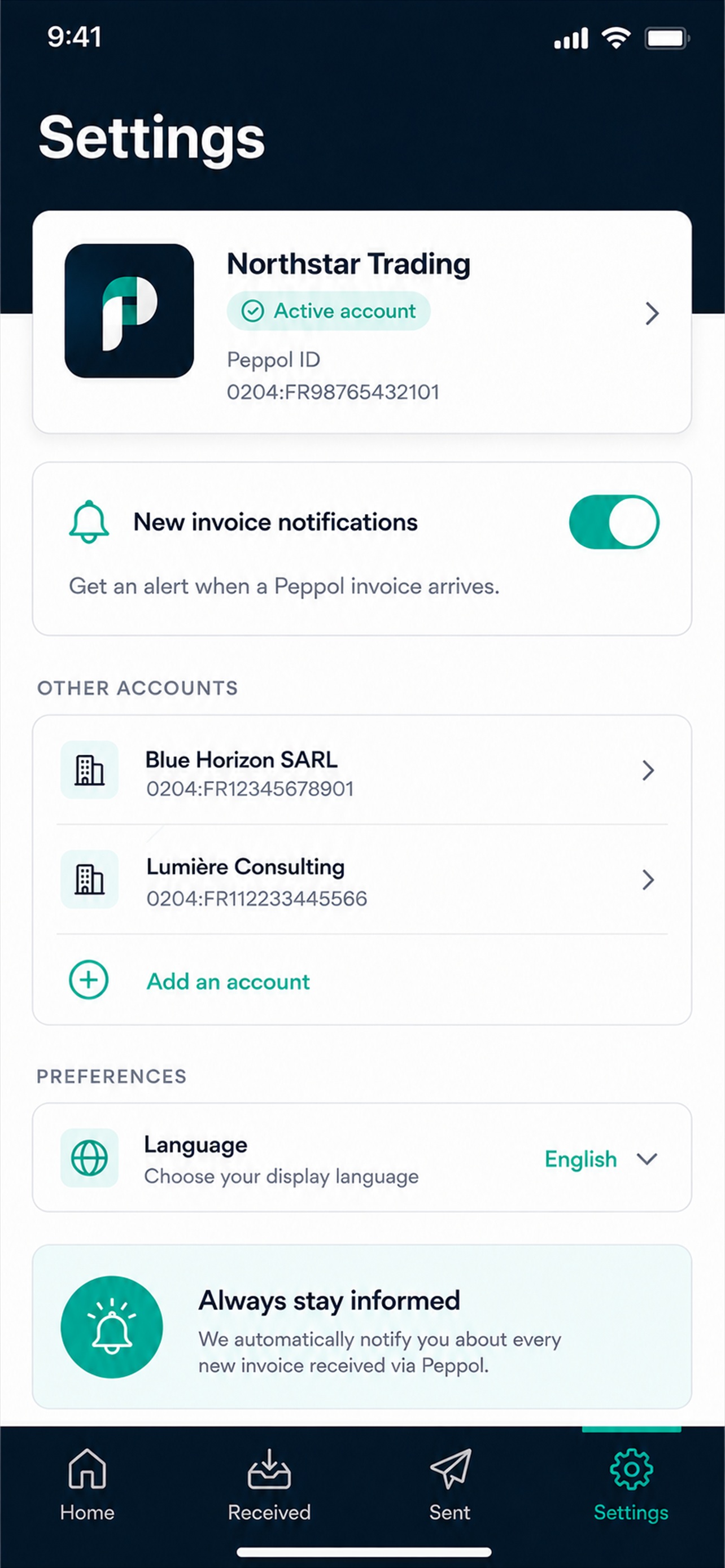 New invoice notifications